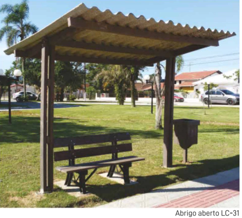 PONTO DE ONIBUS 3M STANDARD COM BANCO E LIXEIRA