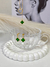 Conjunto Van Cleef Verde Pendurado - Banho de Ouro 18k
