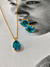 Conjunto Gota Azul Claro - Banho de Ouro 18k