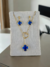 Conjunto Van Cleef Azul Escuro - Banho de Ouro 18k