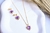 Conjunto Coração Cravejado Roxo - Banho de Ouro 18k - comprar online