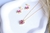 Conjunto Coração Cravejado Rosa Claro - Banho de Ouro 18k - comprar online