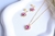 Conjunto Coração Cravejado Rosa Claro - Banho de Ouro 18k na internet