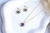 Conjunto Coração Cravejado Azul Escuro - Banho de Ouro 18k na internet