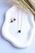 Conjunto Coração Azul Escuro - Banho de Ouro 18k