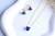 Conjunto Coração Azul Escuro - Banho de Ouro 18k - Use Casali