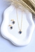 Conjunto Coração Cravejado Azul Escuro - Banho de Ouro 18k