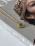 Colar Van Cleef 3d Cravejado Verde - Banho de Ouro 18k - comprar online