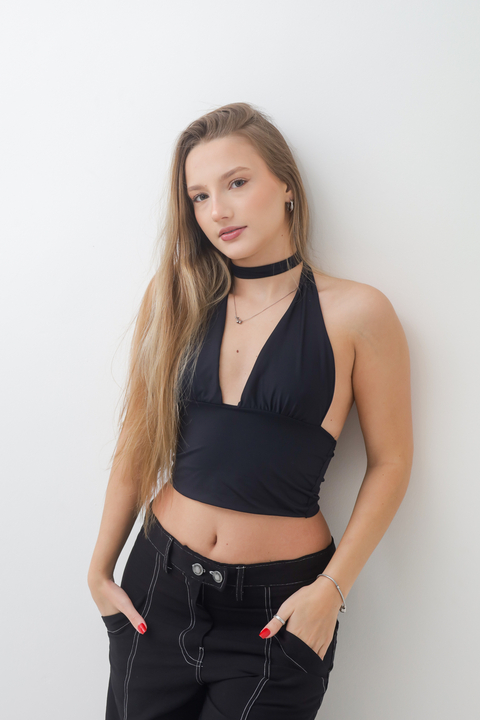 Cropped Estrela Preto - comprar online