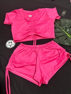 BIKINI DE TOP Y SHORT CON FRUNCE - tienda online