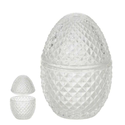 Ovo Decorativo de Cristal Páscoa em Vidro 8 x 12 cm