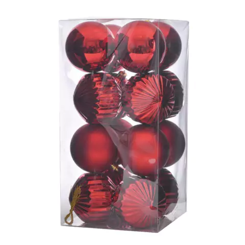 Bola de Natal Caixa Lepidus Sortida Plástico 16Peças 8Cm