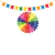 Kit Roseta Decoração De Festa Junina Colorida 4 Peças 20 CM - Le Casa Home & Decor