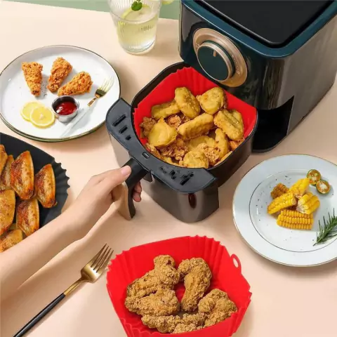 Forma para Airfryer de Silicone Grossa Antiaderente Reutilizável