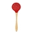 Escumadeira Cabo Madeira Nature Vermelha 32Cm Silicone