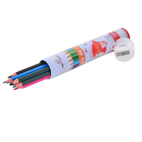 Lápis de Cor Caixa Cilindrica com Apontador 12 Cores