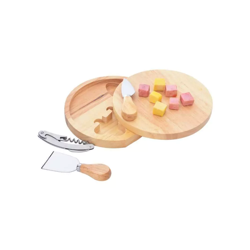 Conjunto de Tabua de Queijo com Abridor de Madeira 4 Peças