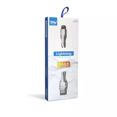Cable Trv Cab113 Iphone Lightning Carga Rapid 2.4a 1m Blanco