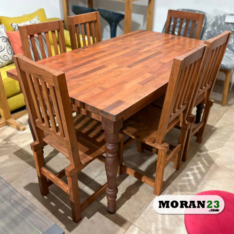 MESA ALGARROBO 1.60 PATAS TORNEADAS