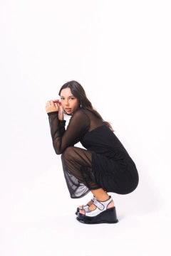 VESTIDO TULE DRAPEADO - comprar online