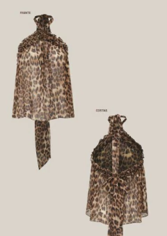 BLUSA FRENTE ÚNICA EM CHIFFON ANIMAL PRINT - comprar online