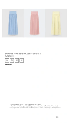 SAIA MIDI FRANZIDO TULE SOFT STRETCH Ref 270095 - comprar online