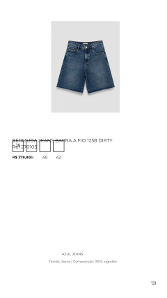 CAMBERMUDA JEANS BARRA A FIO 1258 DIRTY Ref 270105 - comprar online