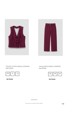 Ref 270321 Calça Reta Sarja Listrado - comprar online