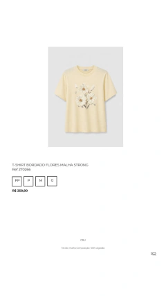 Ref 270266 T-shirt Bordado Flores Malha Strong - comprar online