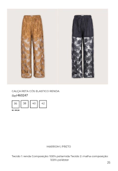 CALÇA RETA CÓS ELASTICO RENDA - comprar online