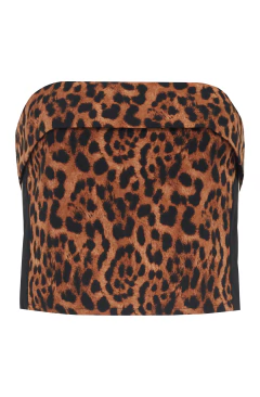TOP SEM ALÇA ANIMAL PRINT