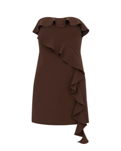 Vestido Curto Sem Alça Babados - loja online