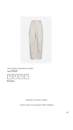 CALÇA BALLON SARJA FLORES Ref 270028 - comprar online