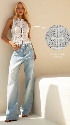 BLUSA MANDARIN LACE na internet