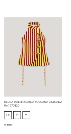 BLUSA HALTER SARJA TOSCANA LISTRADA