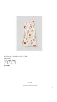 Ref 270283 Saia Midi Evasê Sarja Floral Malta - comprar online