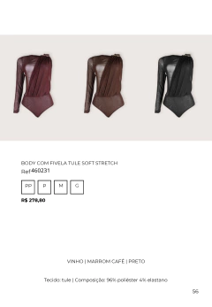 BODY COM FIVELA TULE SOFT STRETCH - comprar online
