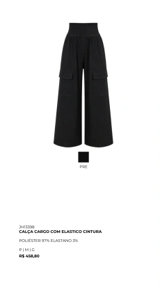 JH13398 CALÇA CARGO COM ELASTICO CINTURA - comprar online