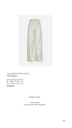 CALÇA RETA SARJA FLORAL Ref 270072 - comprar online