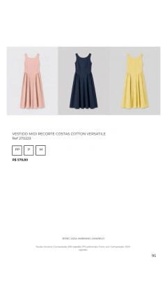 Ref 270223 Vestido Midi Recorte Costas Cotton Versatile - comprar online