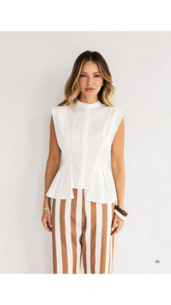 BLUSA REGATA COM PREGAS TRICOLINE PAPER MONALISA - comprar online