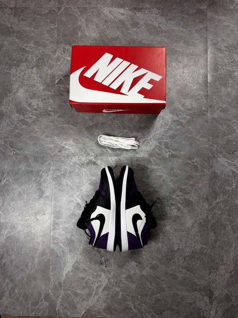 TÊNIS AIR JORDAN 1 LOW OG COURT PURPLE PRETO /UVA