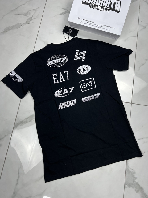 CAMISETA GRIFFE EA7 LOGOS - PRETA