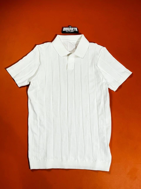 CAMISETA GOLA POLO ITALIANA - OFF WHITE