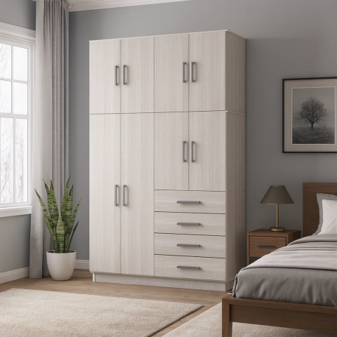 PLACARD 8 PUERTAS 4 CAJONES 140 Cm DAKAR PLUS - comprar online