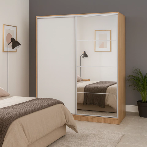 PLACARD 2 PUERTAS CON ESPEJOS CORREDIZOS 180 Cm MURANO - comprar online