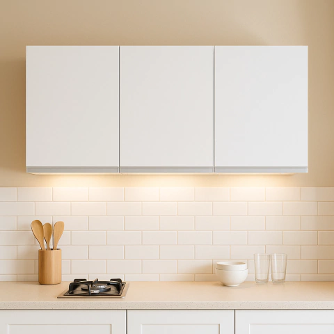 ALACENA 3 PUERTAS 120 Cm BLANCO ALUMINIO - comprar online