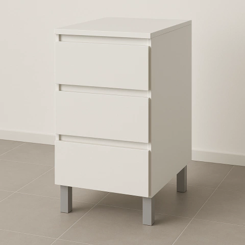 BAJO MESADA 3 CAJONES 40 Cm POTENZA BLANCO ALUMINIO - comprar online