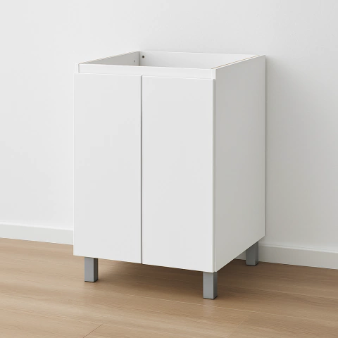 BAJO MESADA 2 PUERTAS 60 Cm POTENZA BLANCO ALUMINIO - comprar online