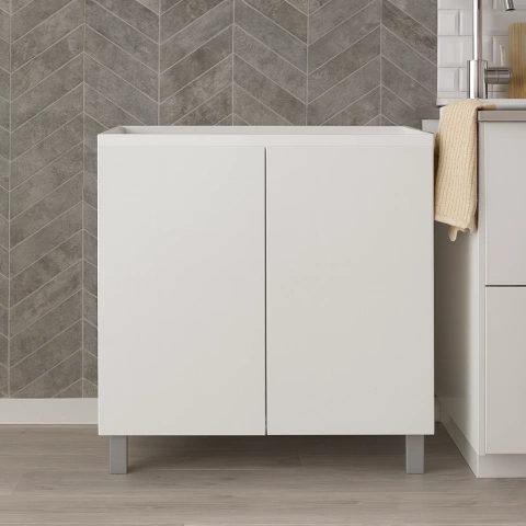 BAJO MESADA 2 PUERTAS 80 Cm POTENZA BLANCO ALUMINIO - comprar online